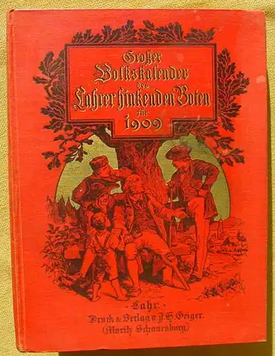 (0190087) Grosser Volkskalender des Lahrer Hinkenden Boten 1909