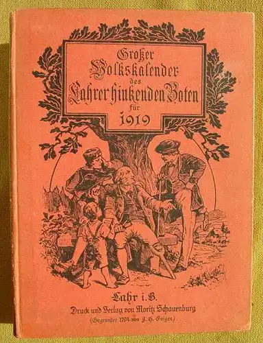 (0190096) Grosser Volkskalender des Lahrer Hinkenden Boten 1919