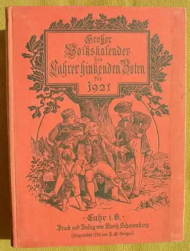 (0190098) Grosser Volkskalender des Lahrer Hinkenden Boten 1921