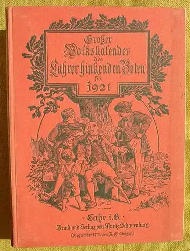 () Grosser Volkskalender des Lahrer Hinkenden Boten 1921