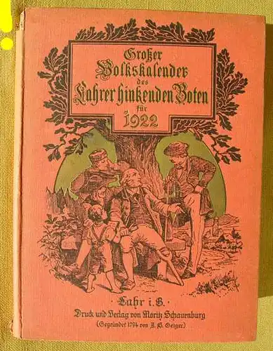 (0190099) Grosser Volkskalender des Lahrer Hinkenden Boten 1922