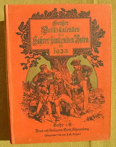 (0190100) Grosser Volkskalender des Lahrer Hinkenden Boten 1923