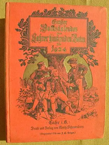 (0190101) Grosser Volkskalender des Lahrer Hinkenden Boten 1924