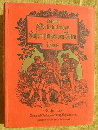 (0190103) Grosser Volkskalender des Lahrer Hinkenden Boten 1926