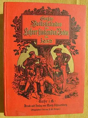 (0190108) Grosser Volkskalender des Lahrer Hinkenden Boten 1932