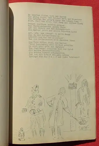 () "Die Mistgabel". Heimat-Pferdelazaretts 5. Festschrift und Soldaten-Kameradschafts-Zeitung. Im Kriegsjahr 1939. Großformat ca. 20 x 29 cm. 76 Seiten. Viele lustige u. politische Beiträge auf verschieden-farbigen Papierseiten....