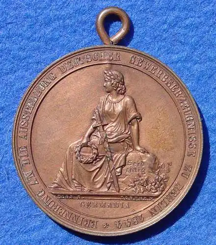 () Medaille : Deutsche Gewerbeerzeugnisse, Berlin 1844. Abb. Eisenbahn. Guter Zustand