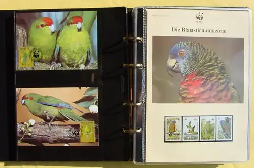 (1030367) Luxus-Alben 5 x WWF 1983-1989, viele, viele Belege Thema "World Wildlife Fund"