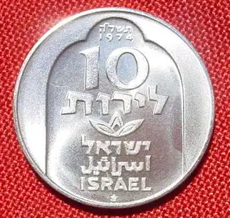 () Israel. 10 Lirot 1974. Silbermuenze