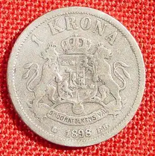 () Schweden 1 Krone 1898. Silbermuenze