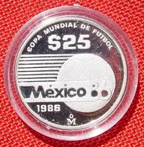 () Mexiko. 25 Pesos 1986 PP. Silbermuenze