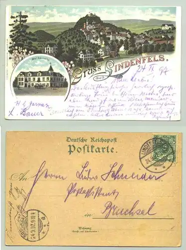 Alte Ansichtskarte Lindenfels 1897 (64678-011)