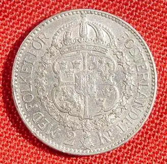 (1007432) Schweden 2 Kronen 1915. Silbermuenze