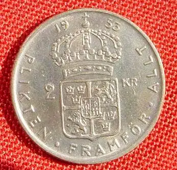 () Schweden 2 Kronen 1953. Silbermuenze
