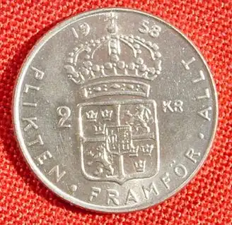 (1007441) Schweden 2 Kronen 1958. Silbermuenze
