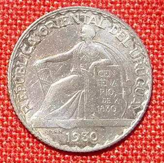 () Uruguay 20 Cent. 1930. Silbermuenze