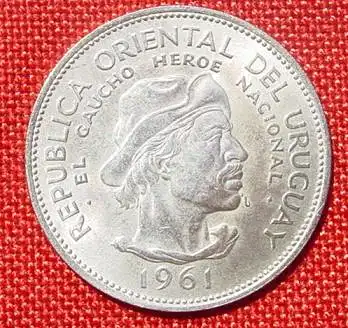 () Uruguay 10 Pesos 1961. Silbermuenze