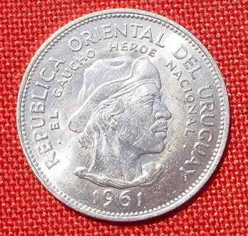 () Uruguay 10 Pesos 1961. Silbermuenze