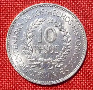 () Uruguay 10 Pesos 1961. Silbermuenze