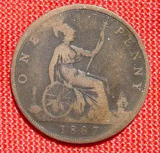 () England. Muenze. Penny 1887