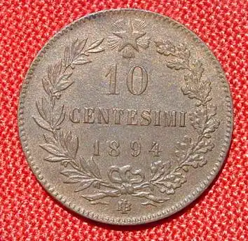 () Muenze. Italien. 10 Centesimi 1894 B/I