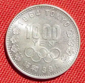 () Japan. 1000 Yen 1964. Silbermuenze. Olympiade 1964