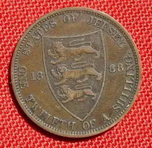 () Jersey. 1/12 Shilling 1888. Muenze