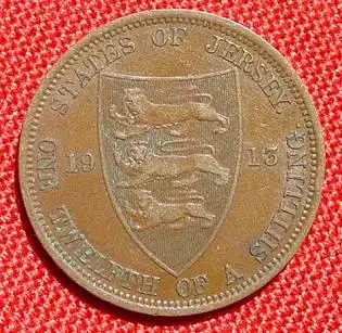 () Jersey. 1/12 Shilling 1913. Muenze