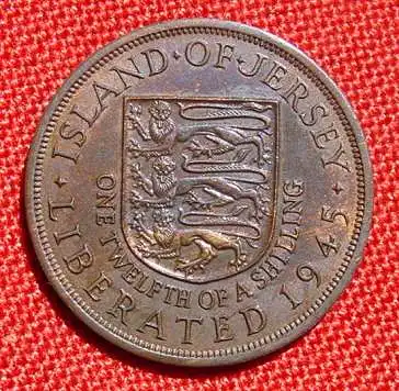 () Jersey. 1/12 Shilling 1945. Muenze