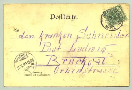 Ansichtskarte. Obergrombach 1899. PLZ-Bereich pauschal 76646. (intern : )