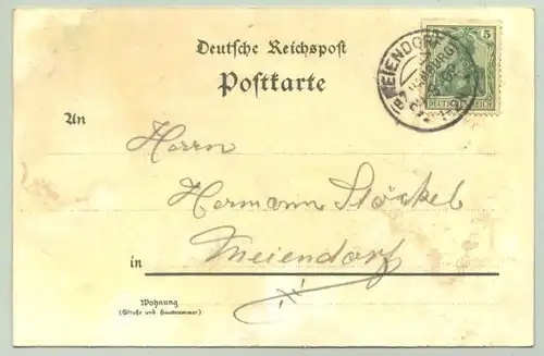 (1039276) Ansichtskarte. Gruss aus Oldenfelde (W. Eggers Gasthof). 1902. PLZ-Bereich 22143