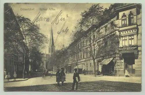 () Ansichtskarte. Duesseldorf, um 1910. Bilker Allee. PLZ-Bereich 40219