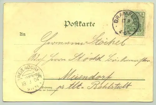 () Ansichtskarte. Gruss aus der Rabenauer Muehle. 1904. PLZ-Bereich 01734