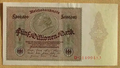 (1039261) Reichsbanknote Deutsches Reich, 5 Millionen, Berlin 1. Juni 1923