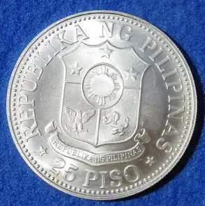 (1007348) Philippinen. 25 Piso 1976.  Grosse Silber-Gedenkmuenze (F.A.O.) KM 214