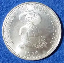 () Philippinen. 25 Piso 1976.  Grosse Silber-Gedenkmuenze (F.A.O.) KM 214