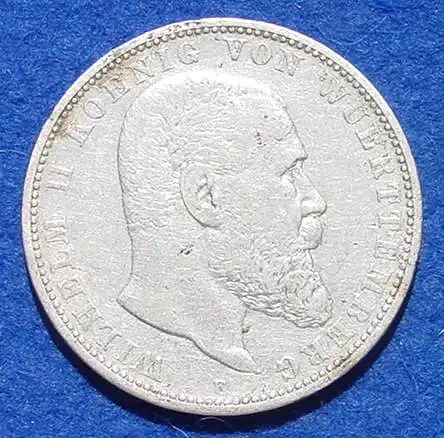(1039425) Silbermuenze Wuerttemberg 5 Reichsmark 1895 Deutsches Reich, Jaeger-Nr. 176