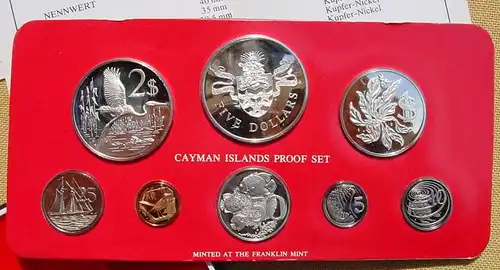 () Cayman Islands. Proof-Satz von 1979. 8 Muenzen (z. T. 925-er Sterling-Silber)