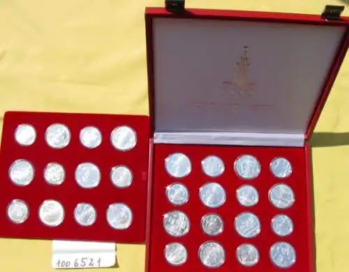 () Russland Olympiade Moskau 1980. 28 Silbermuenzen. Komplett. 630 g reines Silber !