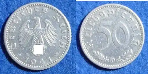 (040814) 50 Reichs-Pfennig 1941-D, J. 372. Zustand bitte selbst entscheiden / siehe Scan