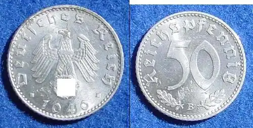 (040821) 50 Reichs-Pfennig 1940-B, J. 372. Zustand bitte selbst entscheiden / siehe Scan