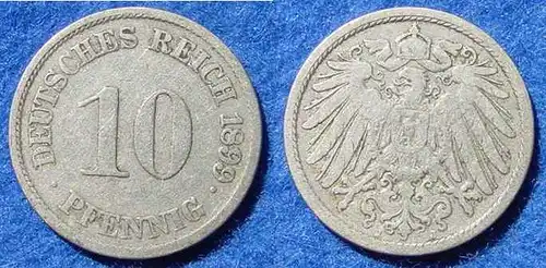 (040859) 10 Reichs-Pfennig 1899-J, J. 13. Zustand bitte selbst entscheiden / siehe Scan