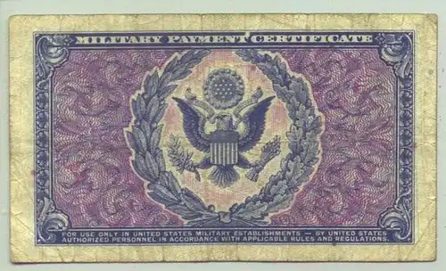 () 1 Dollar. Military Payment Certificate. Series 481 No. 17