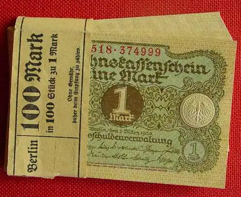 () 45 x Darlehenskassenscheine 'Eine Mark', Berlin 1. Maerz 1920