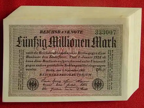 (1006370) 60 x Reichsbanknoten 'Fuenfzig Millionen Mark', Berlin 1. Sept. 1923