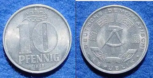 (1007006) Deutschland. DDR  10 Pfennig 1963