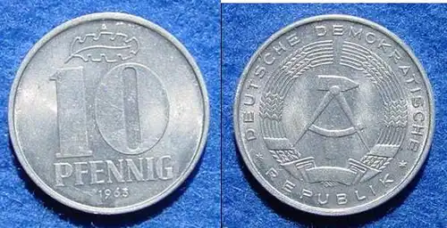 () Deutschland. DDR  10 Pfennig 1963