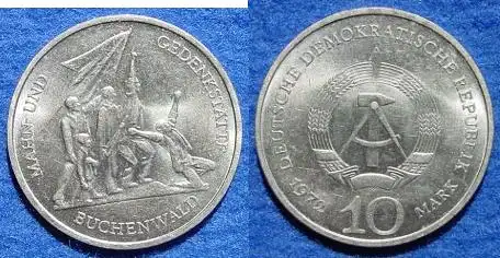 () Deutschland. DDR 10 Mark 1972. Buchenwald