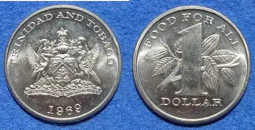 () Trinidad and Tobago 1 Dollar 1969. F.A.O. Muenze, KM 6