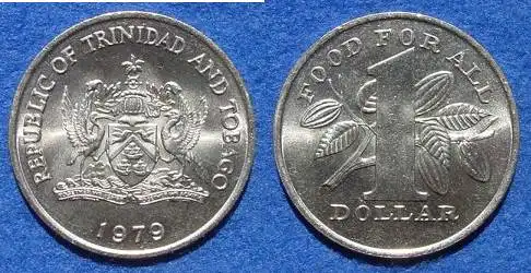 (1007645) Trinidad and Tobago 1 Dollar 1979. F.A.O. Muenze, KM 38
